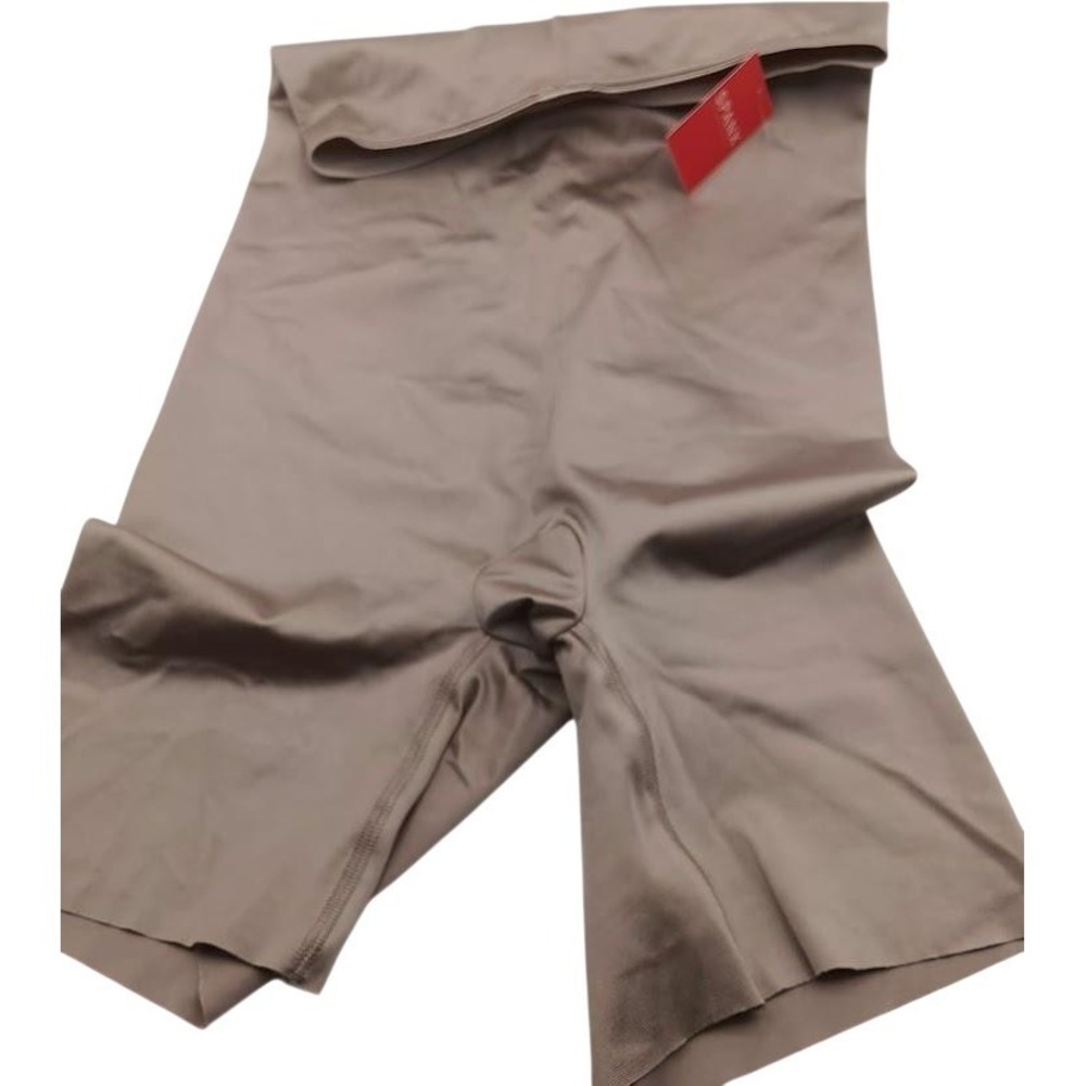 Spanx Shaper Shorts Womens Large Beige Hi Waist Shapewear Control Sandcastle